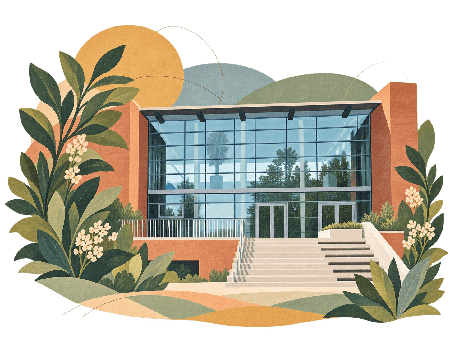 Illustrated campus study of International School of The Hague
